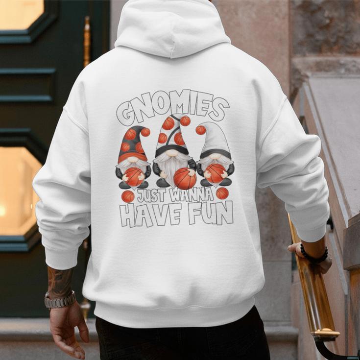 Basketball Gnomies Have Fun For Baseball Dad And Coach Premium Men's Hoodie Back Print