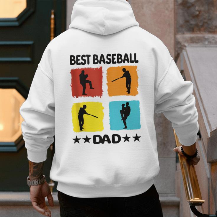 Best Baseball Dad Baseball Baseball Player Dad Saying Men's Hoodie Back Print
