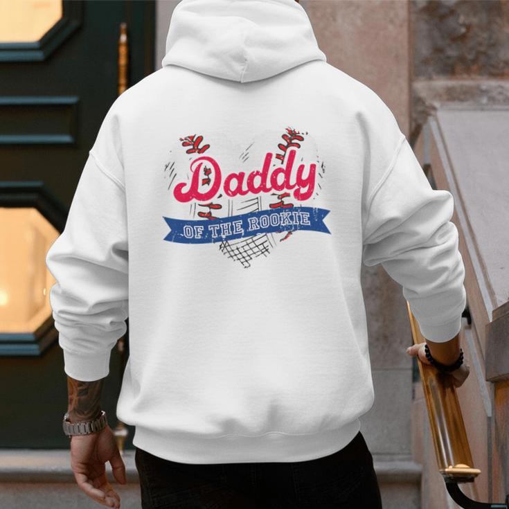 Daddy Of The Rookie Baseball Dad Retro Love Heart Birthday Premium Men's Hoodie Back Print Daddy Of The Rookie Baseball Dad Retro Love Heart Birthday Premium Men's Hoodie Back Print