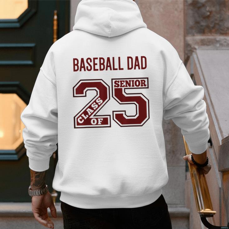 SENIOR BASEBALL DAD 2025 MAROON BASEBALL DAD SENIOR 25 4 Men's Hoodie Back Print