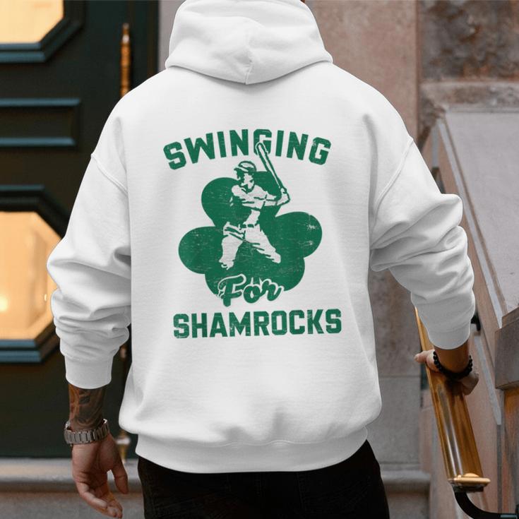 Shamrock Baseball Dad St Patricks Irish Ireland St Paddys Men's Hoodie Back Print