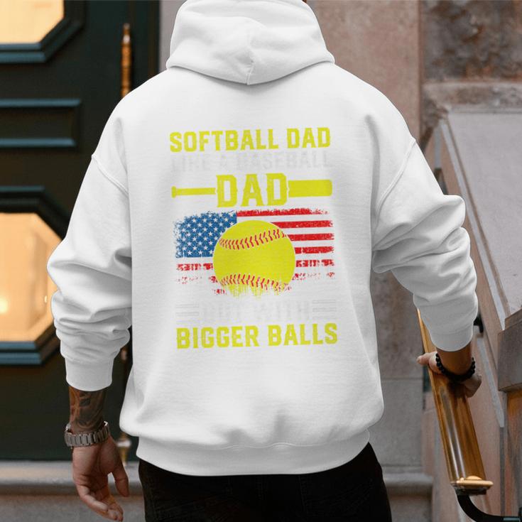 Softball Dad Like A Baseball Dad But Bigger Balls Back Premium Men's Hoodie Back Print Softball Dad Like A Baseball Dad But Bigger Balls Back Premium Men's Hoodie Back Print