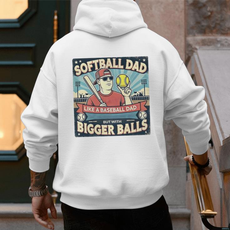 Softball Dad Like a Baseball Dad Gift Men Premium Men's Hoodie Back Print Softball Dad Like a Baseball Dad Gift Men Premium Men's Hoodie Back Print