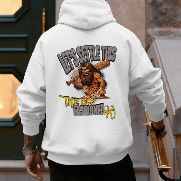 Stoneage Caveman Neolithic History Baseball Dad Father Premium Men's Hoodie Back Print Stoneage Caveman Neolithic History Baseball Dad Father Premium Men's Hoodie Back Print