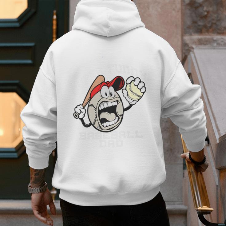 Super Baseball Dad Premium Men's Hoodie Back Print