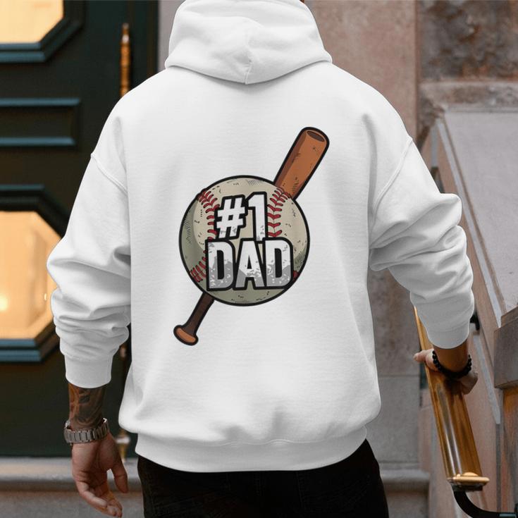 Vintage 1 Baseball Dad Daddy Father's Day Son And Daughter Men's Hoodie Back Print Vintage 1 Baseball Dad Daddy Father's Day Son And Daughter Men's Hoodie Back Print