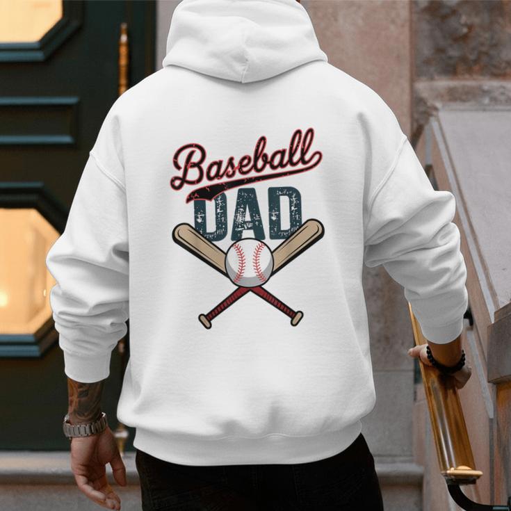 Vintage Baseball Dad Happy Fathers Day Players Toddler Kids Men's Hoodie Back Print Vintage Baseball Dad Happy Fathers Day Players Toddler Kids Men's Hoodie Back Print