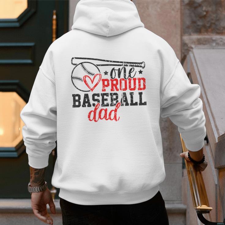Vintage One Proud Baseball Dad Sporty Humor Men's Hoodie Back Print