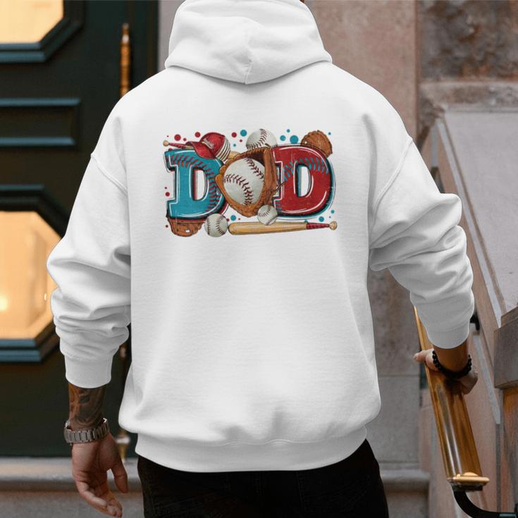Women's Baseball Dad Father's Day Softball Baseball Player Coach Men Men's Hoodie Back Print