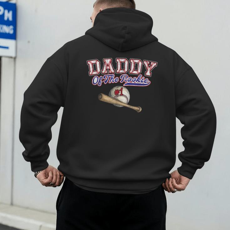 1st One Birthday Baseball Dad Daddy Of The Rookie Vintage Men's Hoodie Back Print 1st One Birthday Baseball Dad Daddy Of The Rookie Vintage Men's Hoodie Back Print