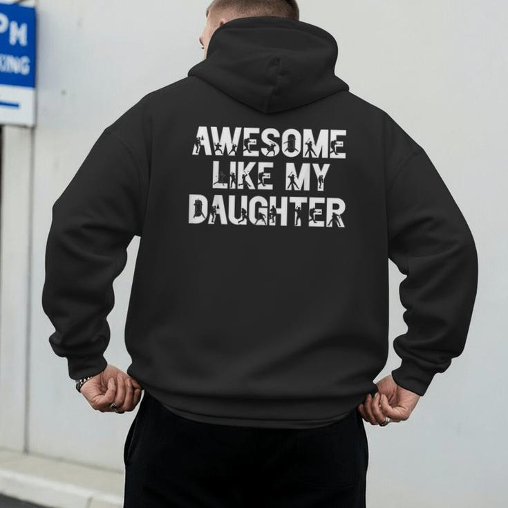 Awesome Like My Daughter Baseball Dad Father's Day Men's Hoodie Back Print
