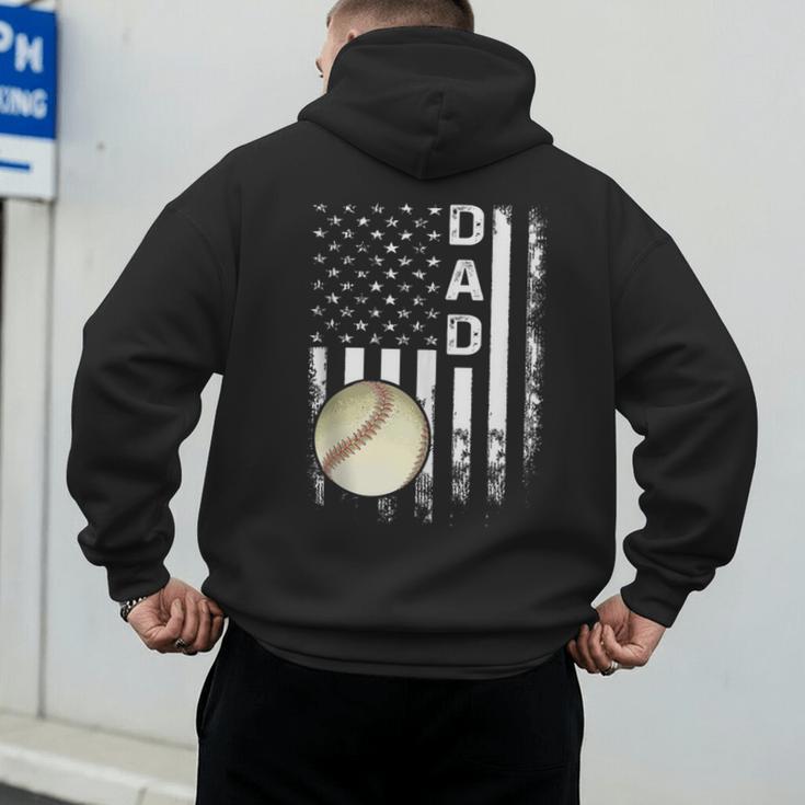 Baseball Dad America Flag Vintage Christmas Xmas Men's Hoodie Back Print Baseball Dad America Flag Vintage Christmas Xmas Men's Hoodie Back Print