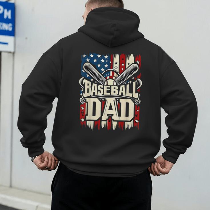 Baseball Dad American USA Flag Dada Men Baseball Fathers Day Men's Hoodie Back Print Baseball Dad American USA Flag Dada Men Baseball Fathers Day Men's Hoodie Back Print