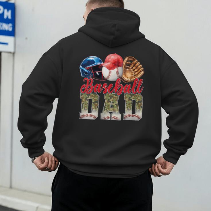 Baseball Dad Camo Father's Day Baseball Stuff Men Men's Hoodie Back Print
