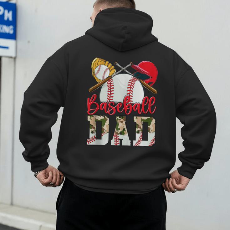 Baseball Dad Camo Husband Fathers Day Player Coach Dad Son Men's Hoodie Back Print Baseball Dad Camo Husband Fathers Day Player Coach Dad Son Men's Hoodie Back Print