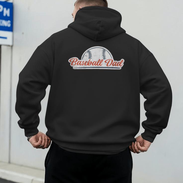 Baseball Dad Cool Simple Vintage Look Sports Graphic Men's Hoodie Back Print