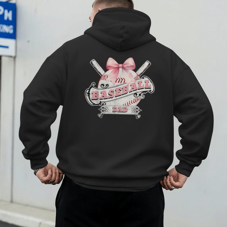 Baseball Dad With Coquette Cute Bow Sport Season Men's Hoodie Back Print Baseball Dad With Coquette Cute Bow Sport Season Men's Hoodie Back Print