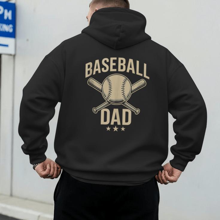 Baseball Dad Crossed Bats Cool Sports Fan Vintage Men's Hoodie Back Print Baseball Dad Crossed Bats Cool Sports Fan Vintage Men's Hoodie Back Print