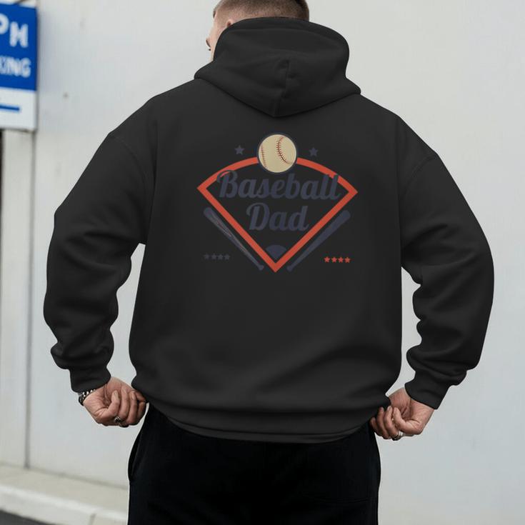 Baseball Dad Diamond Game Day Men's Hoodie Back Print Baseball Dad Diamond Game Day Men's Hoodie Back Print