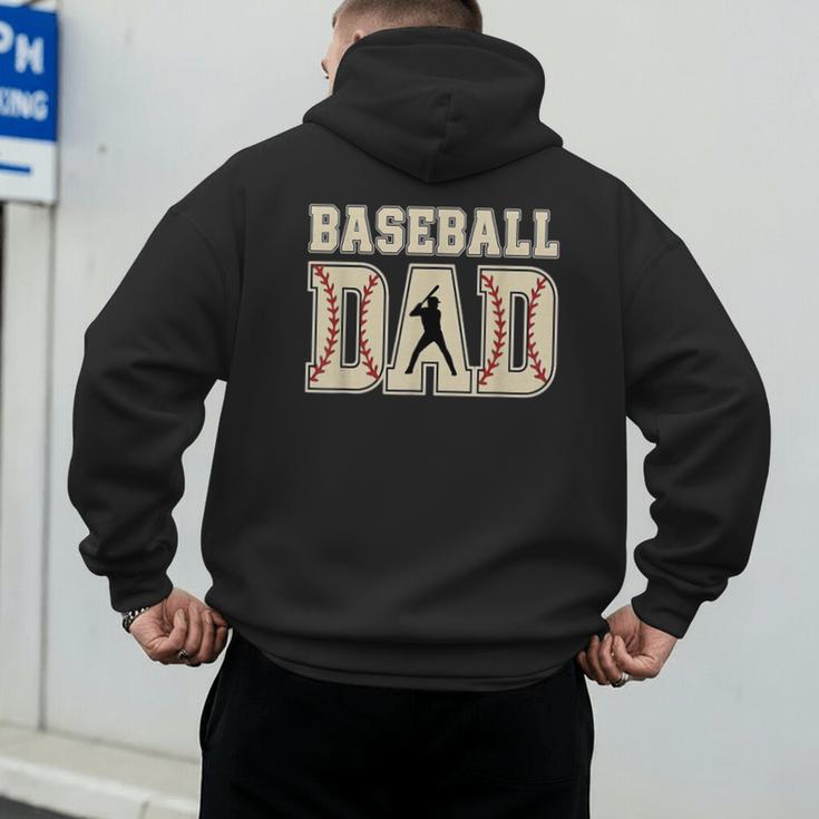 Baseball Dad Distressed Bold Stitch Graphic Sports Father Men's Hoodie Back Print Baseball Dad Distressed Bold Stitch Graphic Sports Father Men's Hoodie Back Print