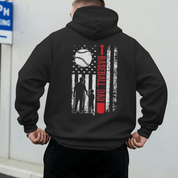 Baseball Dad Father And Son Baseball Love Men's Hoodie Back Print