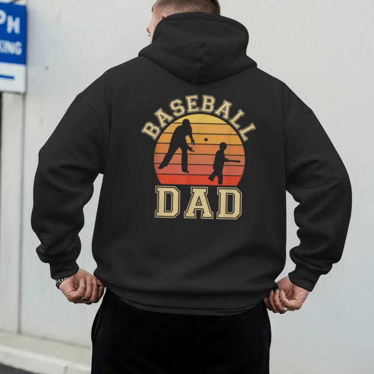 Baseball Dad Father Son Proud Daddy Papa Grandpa Sports Men's Hoodie Back Print