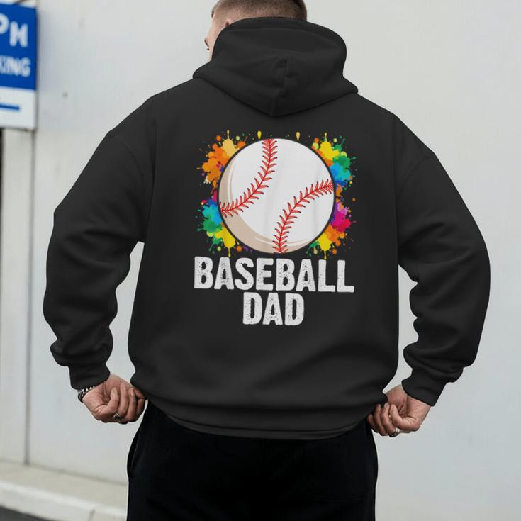 Baseball Dad Fathers Day For Daddy Papa Father Men's Hoodie Back Print