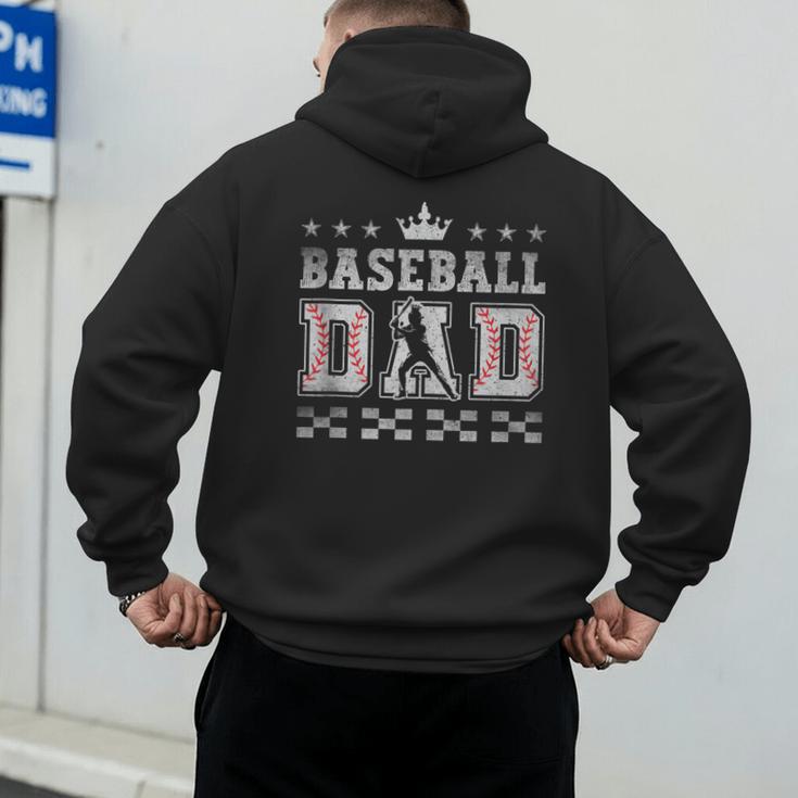 Baseball Dad Father's Day Baseball Father Retro Vintage Men's Hoodie Back Print Baseball Dad Father's Day Baseball Father Retro Vintage Men's Hoodie Back Print