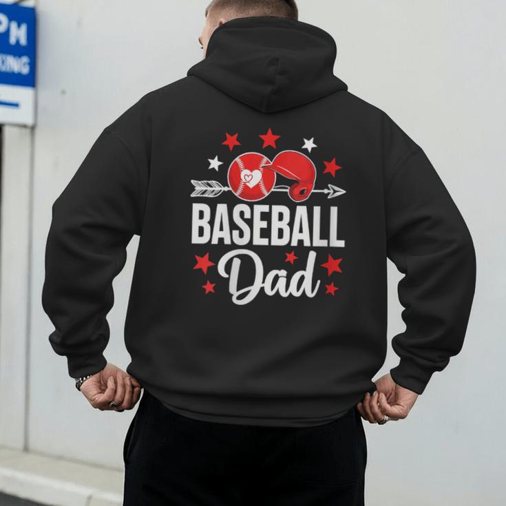Baseball Dad Baseball Father's Day Baseball Player Men Men's Hoodie Back Print