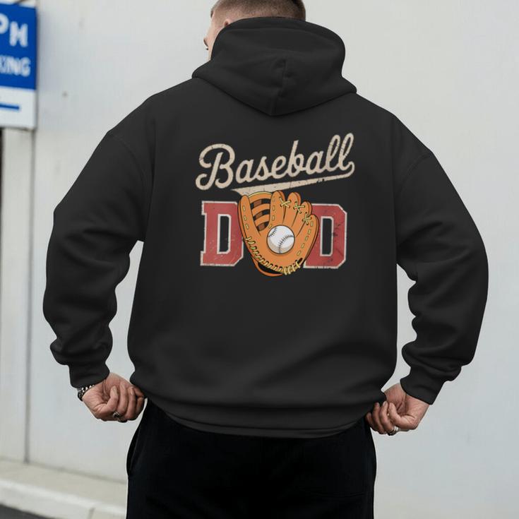 Baseball Dad Fireball Sports Father Fathers Day Daddy Men's Hoodie Back Print Baseball Dad Fireball Sports Father Fathers Day Daddy Men's Hoodie Back Print
