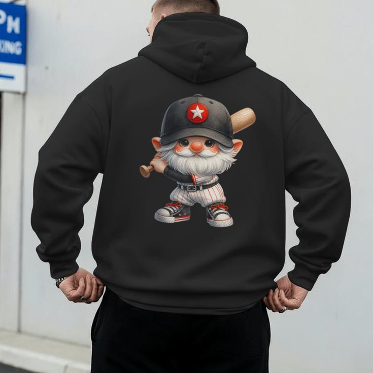 Baseball Dad Gnome With Baseball Bat For Grandpa Life Men's Hoodie Back Print Baseball Dad Gnome With Baseball Bat For Grandpa Life Men's Hoodie Back Print