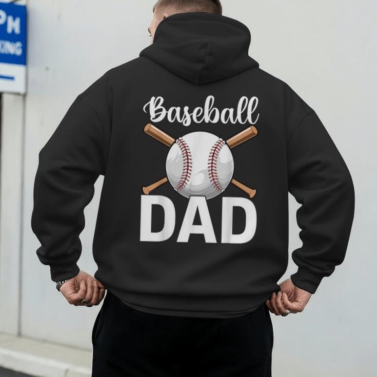 Baseball Dad Happy Fathers Day For Men Boys Men's Hoodie Back Print Baseball Dad Happy Fathers Day For Men Boys Men's Hoodie Back Print