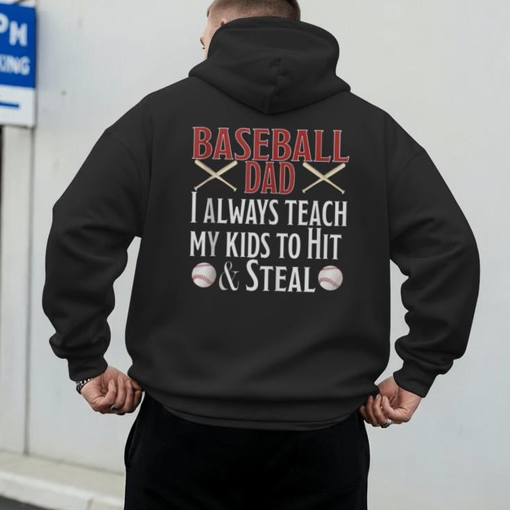 Baseball Dad Hit And Steal Ballpark Father Men's Hoodie Back Print Baseball Dad Hit And Steal Ballpark Father Men's Hoodie Back Print