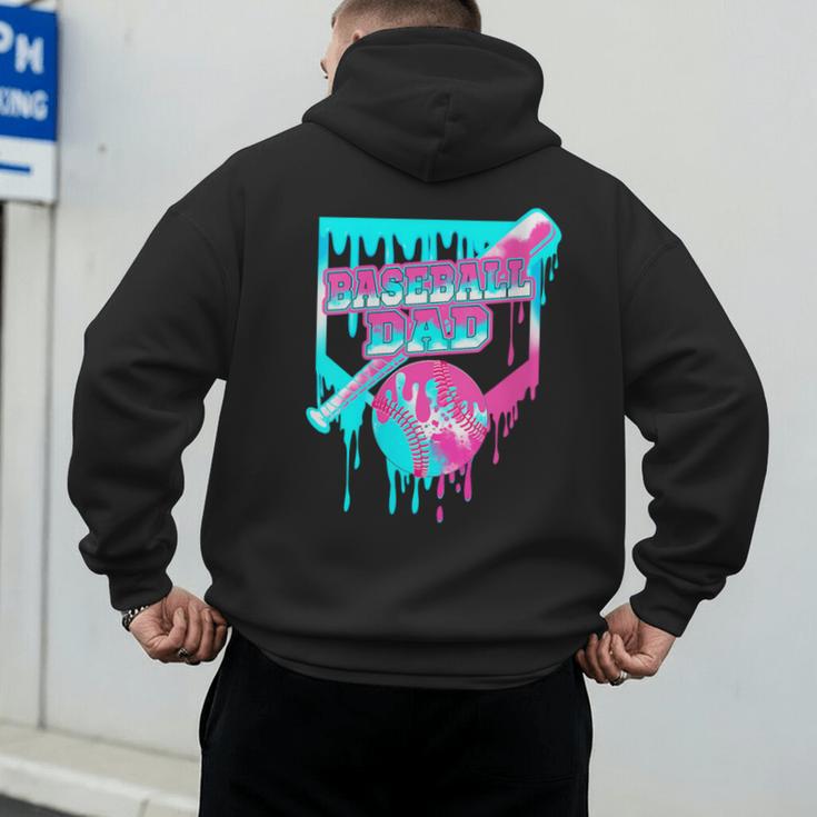 Baseball Dad Home Plate Ice Cream Drip Father's Day Men's Hoodie Back Print Baseball Dad Home Plate Ice Cream Drip Father's Day Men's Hoodie Back Print
