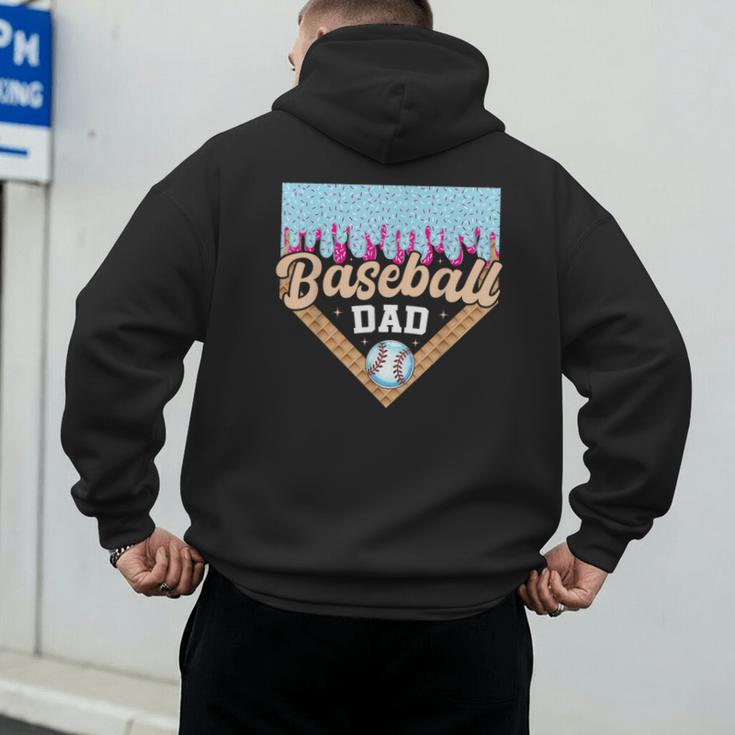 Baseball Dad Ice Cream Drip Fathers Day Men's Hoodie Back Print Baseball Dad Ice Cream Drip Fathers Day Men's Hoodie Back Print