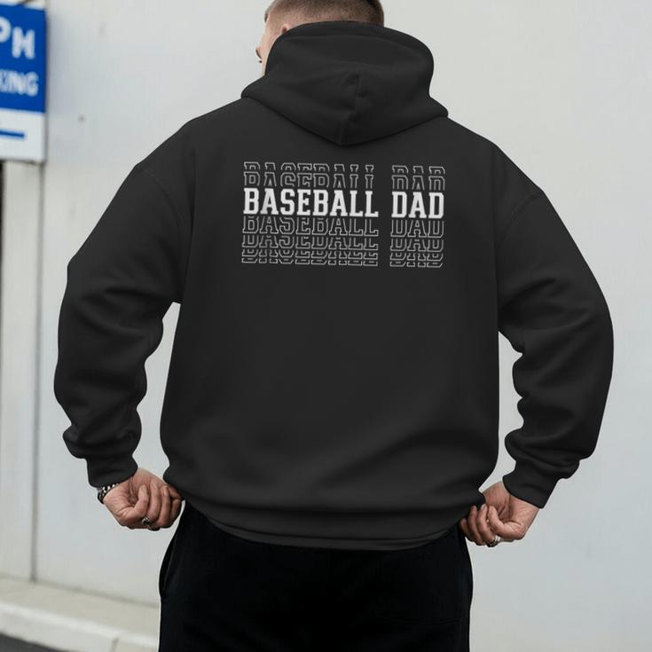 Baseball Dad Layered Text Father Coach Player Men's Hoodie Back Print Baseball Dad Layered Text Father Coach Player Men's Hoodie Back Print