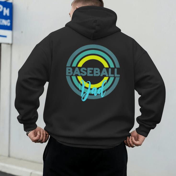 Baseball Dad With Modern Baseball Circles Men's Hoodie Back Print