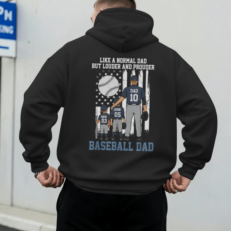 Baseball Dad Like A Normal Dad But Louder And Prouder Men's Hoodie Back Print