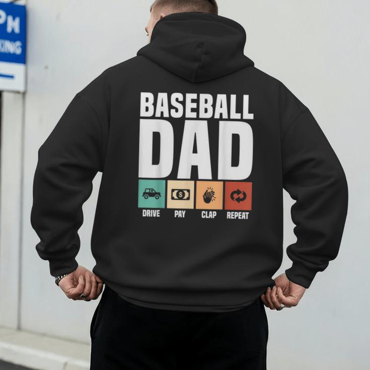 Baseball Dad Proud Little Slugger Father Humor Men's Hoodie Back Print