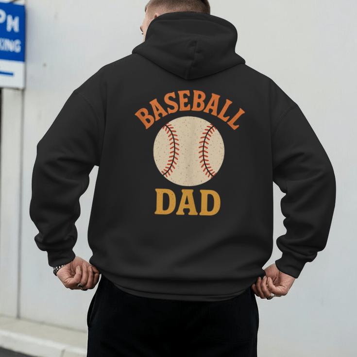 Baseball Dad Retro Vintage Father's Day Men's Hoodie Back Print