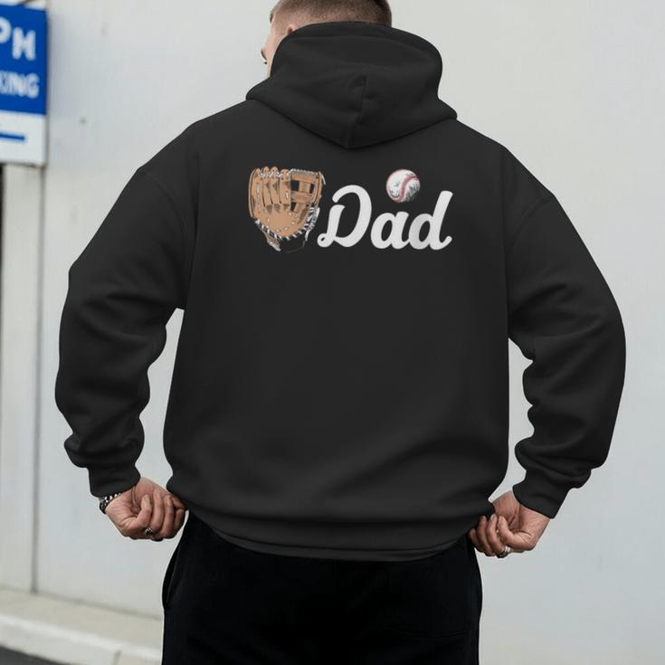Baseball Dad Softball Dad Father's Day Men's Hoodie Back Print Baseball Dad Softball Dad Father's Day Men's Hoodie Back Print