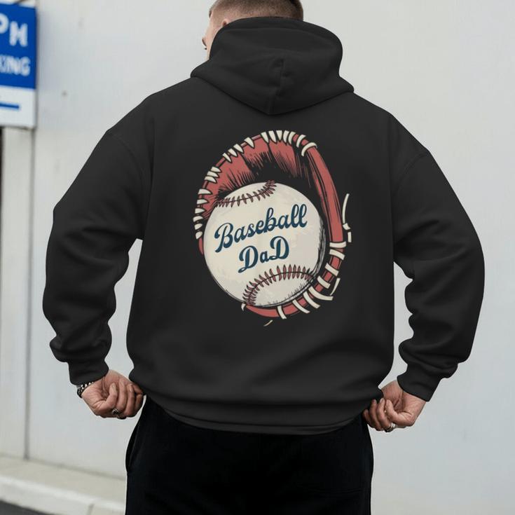 Baseball Dad Softball Glove And Ball Men's Hoodie Back Print Baseball Dad Softball Glove And Ball Men's Hoodie Back Print