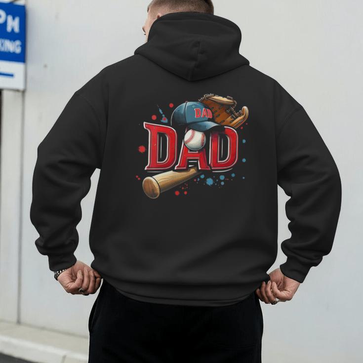 Baseball Dad Sport Fan Father Men Baseball Fathers Day Men's Hoodie Back Print Baseball Dad Sport Fan Father Men Baseball Fathers Day Men's Hoodie Back Print