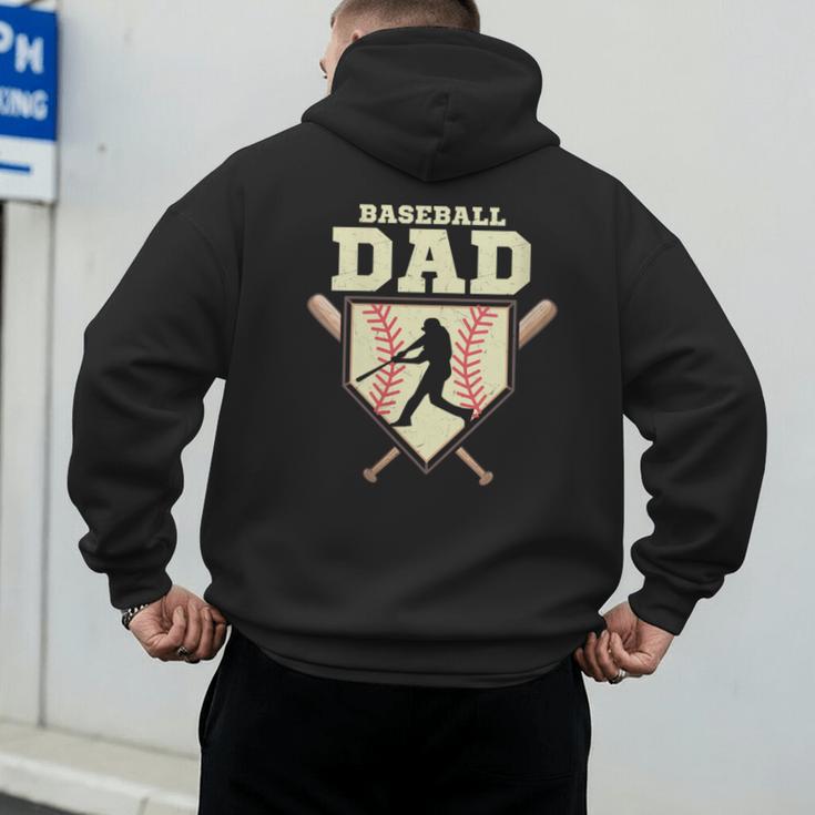 Baseball Dad Sport Fan Father Men's Hoodie Back Print Baseball Dad Sport Fan Father Men's Hoodie Back Print