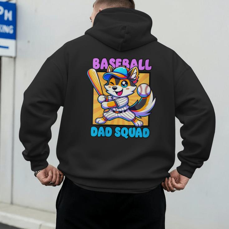 Baseball Dad Squad Fox On The Bat Men's Hoodie Back Print Baseball Dad Squad Fox On The Bat Men's Hoodie Back Print
