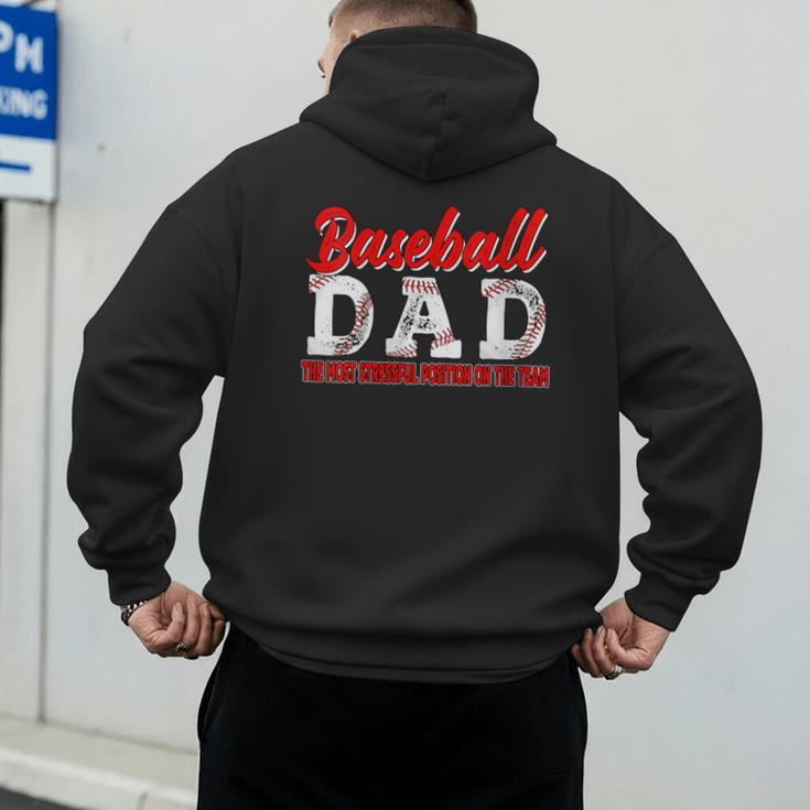 Baseball Dad Most Stressful Position On The Team Player Men's Hoodie Back Print