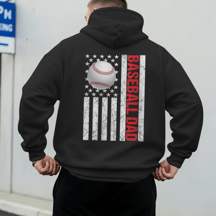 Baseball Dad USA American Flag Patriotic Dad 4th Of July Men's Hoodie Back Print Baseball Dad USA American Flag Patriotic Dad 4th Of July Men's Hoodie Back Print