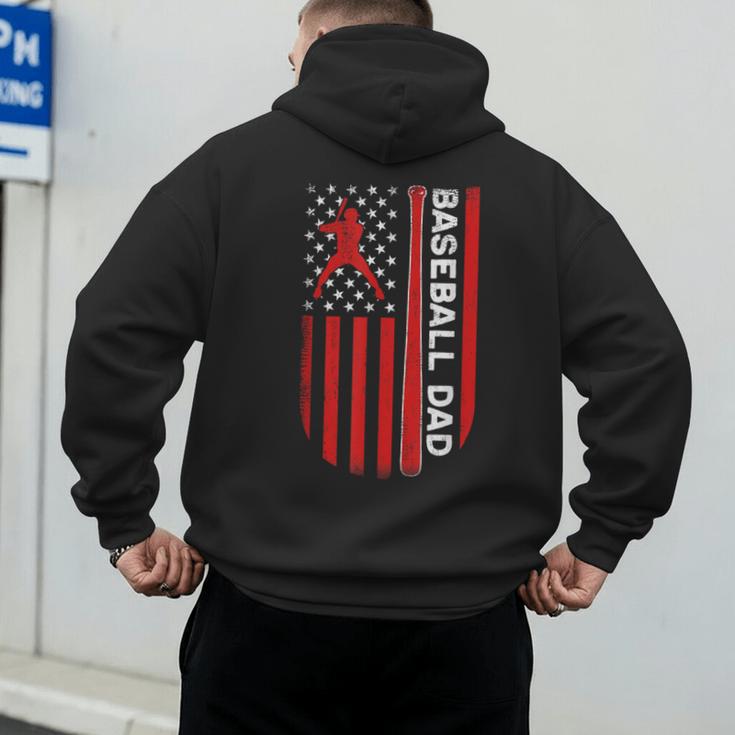Baseball Dad Usa American Flag Patriotic Dad Father's Day Men's Hoodie Back Print Baseball Dad Usa American Flag Patriotic Dad Father's Day Men's Hoodie Back Print