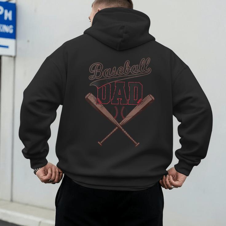 Baseball Dad Vintage Family Matching Father's Day Dad Life Men's Hoodie Back Print Baseball Dad Vintage Family Matching Father's Day Dad Life Men's Hoodie Back Print