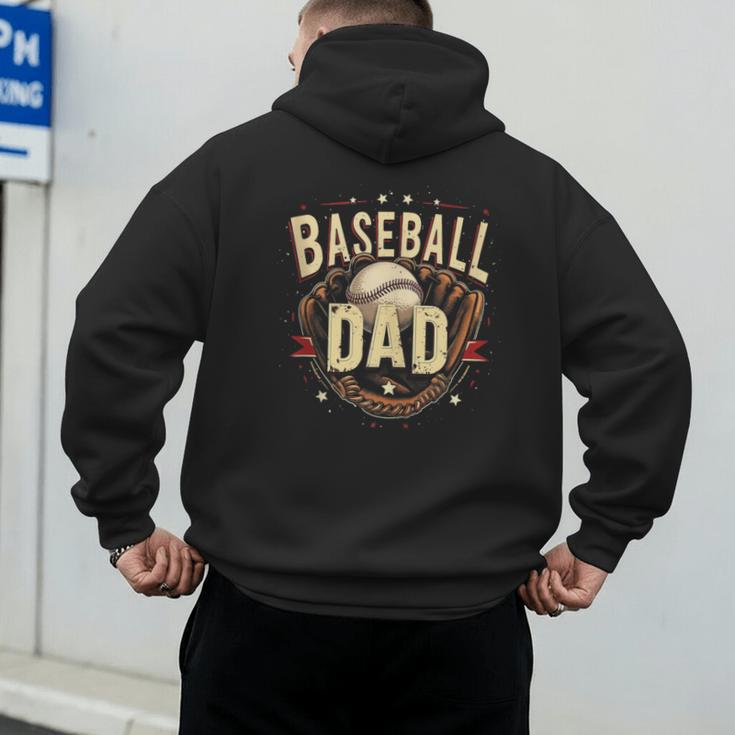 Baseball Dad Vintage Men's Hoodie Back Print